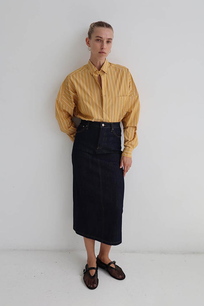 Quinella Tube Maxi Skirt Denim Skjørt